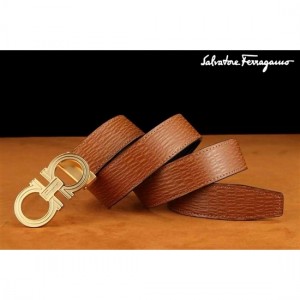 Ferragamo Special Edition Adjustable Leather Double Gancini Buckle Belt 001 For Men