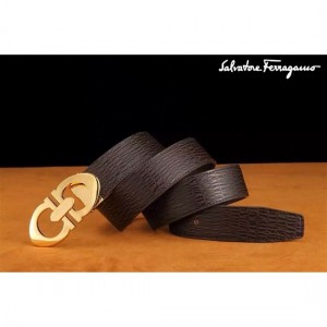 Ferragamo Special Edition Adjustable Leather Double Gancini Buckle Belt 009 For Men