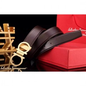 Ferragamo Special Edition Adjustable Leather Double Gancini Buckle Belt 015 For Men