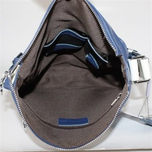 Ferragamo Blue Leather Vintage Messenger Bag For Men