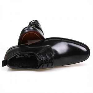 Ferragamo Aiden Patent Oxford Shoes Black For Men