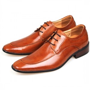 Ferragamo Aiden Patent Leather Lace-up Shoes Brown For Men