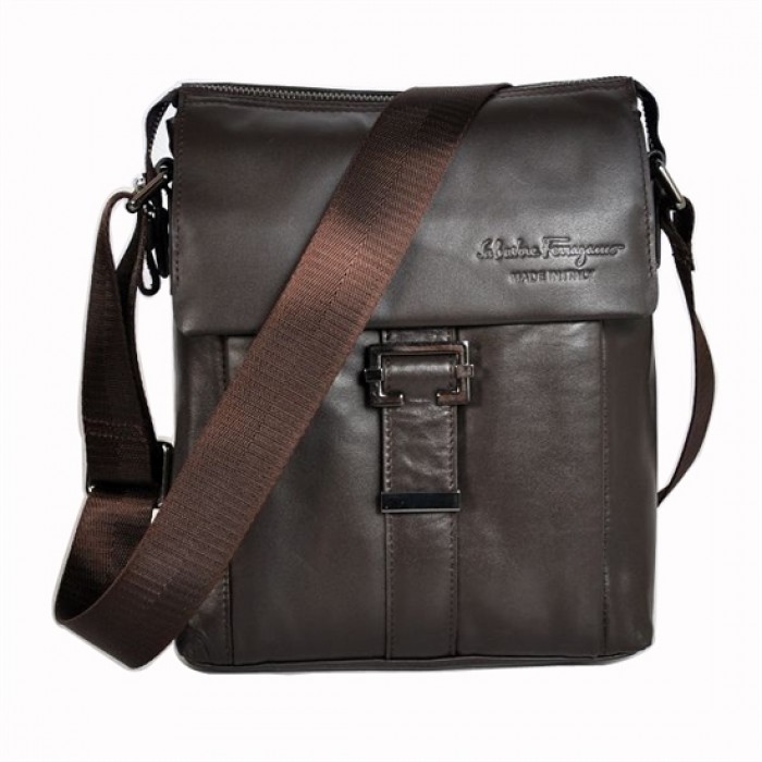 Ferragamo Leather Hickory Small Messenger Bag For Men