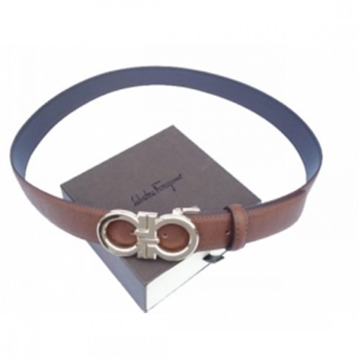 Classic Double Gancini Reversible Belt Brown On Sale In Outlet For Men