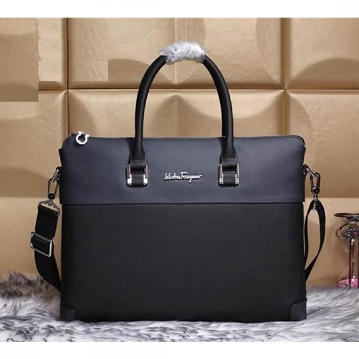 Ferragamo Grained Briefcase Black Bag TH-S910 For Men