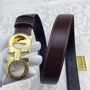 Ferragamo original edition adjustable calfskin leather gancini belt OE027 For Men