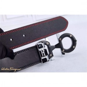 Ferragamo Gentle Monster leather belt with double gancini buckle GM006 For Men