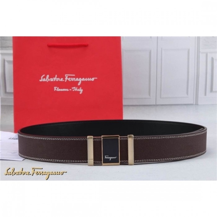 Ferragamo Gentle Monster leather belt with double gancini buckle GM008 For Men