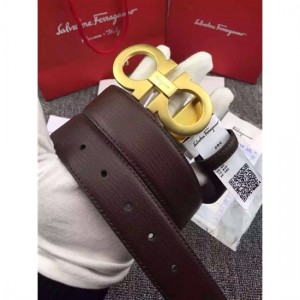 Ferragamo Gentle Monster leather belt with double gancini buckle GM014 For Men