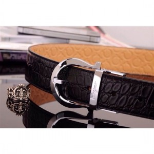 Ferragamo Gentle Monster leather belt with double gancini buckle GM019 For Men