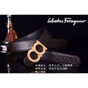 Ferragamo Gentle Monster leather belt with double gancini buckle GM021 For Men
