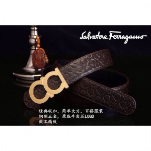 Ferragamo Gentle Monster leather belt with double gancini buckle GM021 For Men