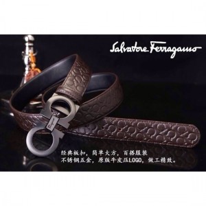 Ferragamo Gentle Monster leather belt with double gancini buckle GM026 For Men
