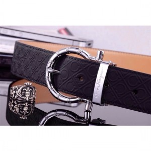 Ferragamo Gentle Monster leather belt with double gancini buckle GM035 For Men
