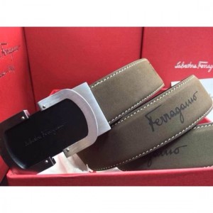 Ferragamo Gentle Monster leather belt with double gancini buckle GM038 For Men