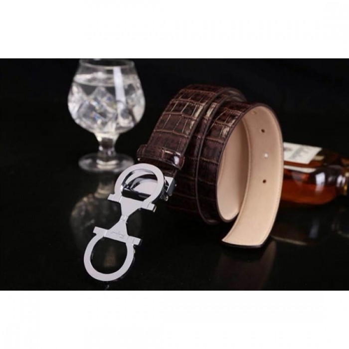 Ferragamo Gentle Monster leather belt with double gancini buckle GM066 For Men