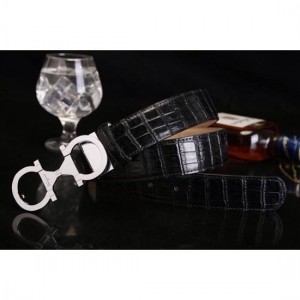 Ferragamo Gentle Monster leather belt with double gancini buckle GM067 For Men
