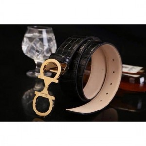 Ferragamo Gentle Monster leather belt with double gancini buckle GM069 For Men