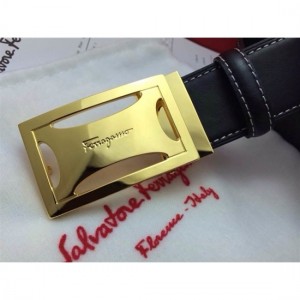Ferragamo Gentle Monster leather belt with double gancini buckle GM077 For Men