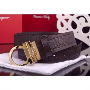 Ferragamo Gentle Monster leather belt with double gancini buckle GM082 For Men