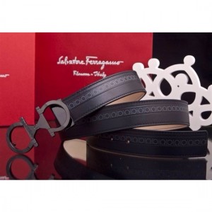 Ferragamo Gentle Monster leather belt with double gancini buckle GM090 For Men