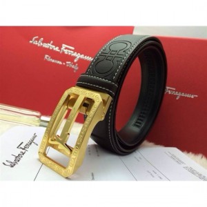 Ferragamo Gentle Monster leather belt with double gancini buckle GM097 For Men