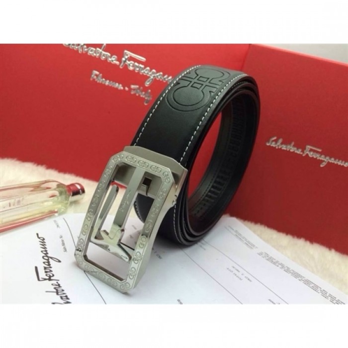 Ferragamo Gentle Monster leather belt with double gancini buckle GM098 For Men