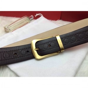 Ferragamo Gentle Monster leather belt with double gancini buckle GM109 For Men