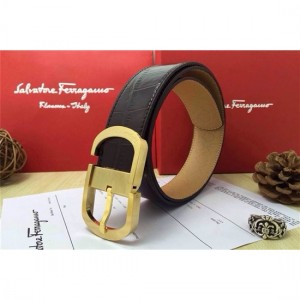 Ferragamo Gentle Monster leather belt with double gancini buckle GM136 For Men