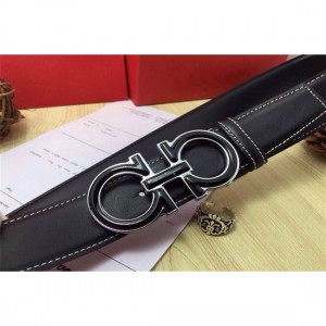 Ferragamo Gentle Monster leather belt with double gancini buckle GM139 For Men