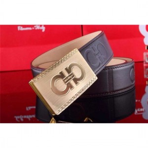 Ferragamo Gentle Monster leather belt with double gancini buckle GM141 For Men