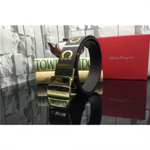 Ferragamo Gentle Monster leather belt with double gancini buckle GM167 For Men