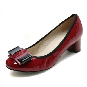 Ferragamo My Flair Shoes Red Leather Pumps For Women