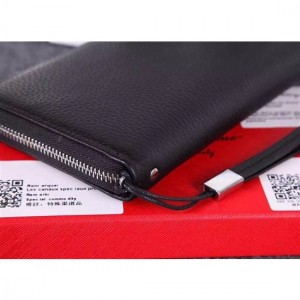 Ferragamo zip around wallet black&red online For Women
