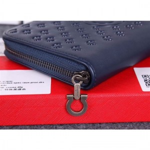 Ferragamo zip around wallet dark blue For Women
