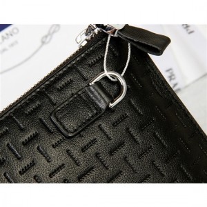Ferragamo pouch wallet black mens sale For Women