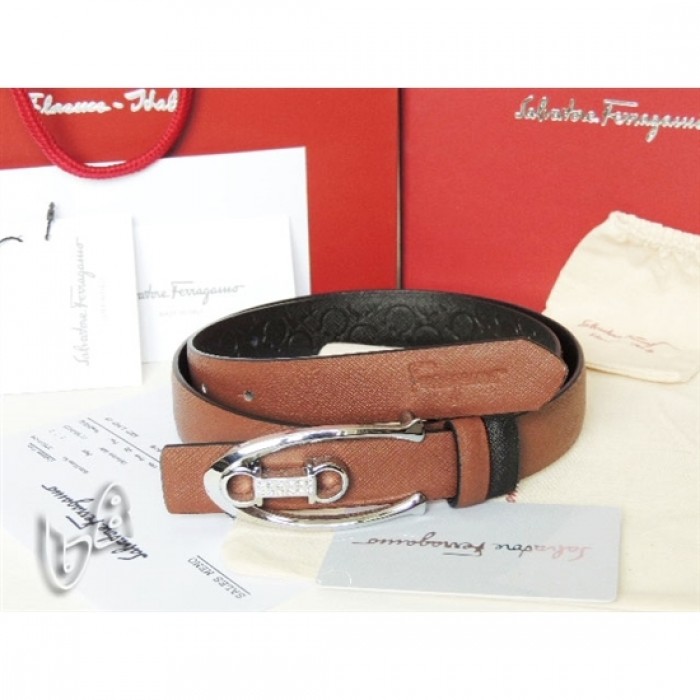 Ferragamo Adjustable Gancio Vara Buckle Belt In 85CM-105CM Sizes MW097 For Women