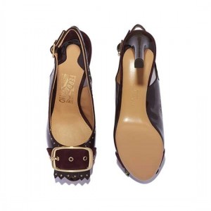 Salvatore Ferragamo Ornament Buckle Slingback Sandals SF-R801 For Women