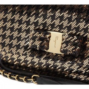 Salvatore Ferragamo Medium Sequined Vara Flap Bag Sale Online SFS-UU112 For Women